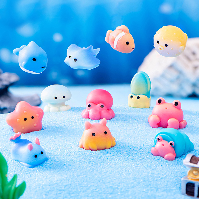 Aquarium Marine Fishes - Marine Animals Figurine Dolphin Octopus Jellyfish