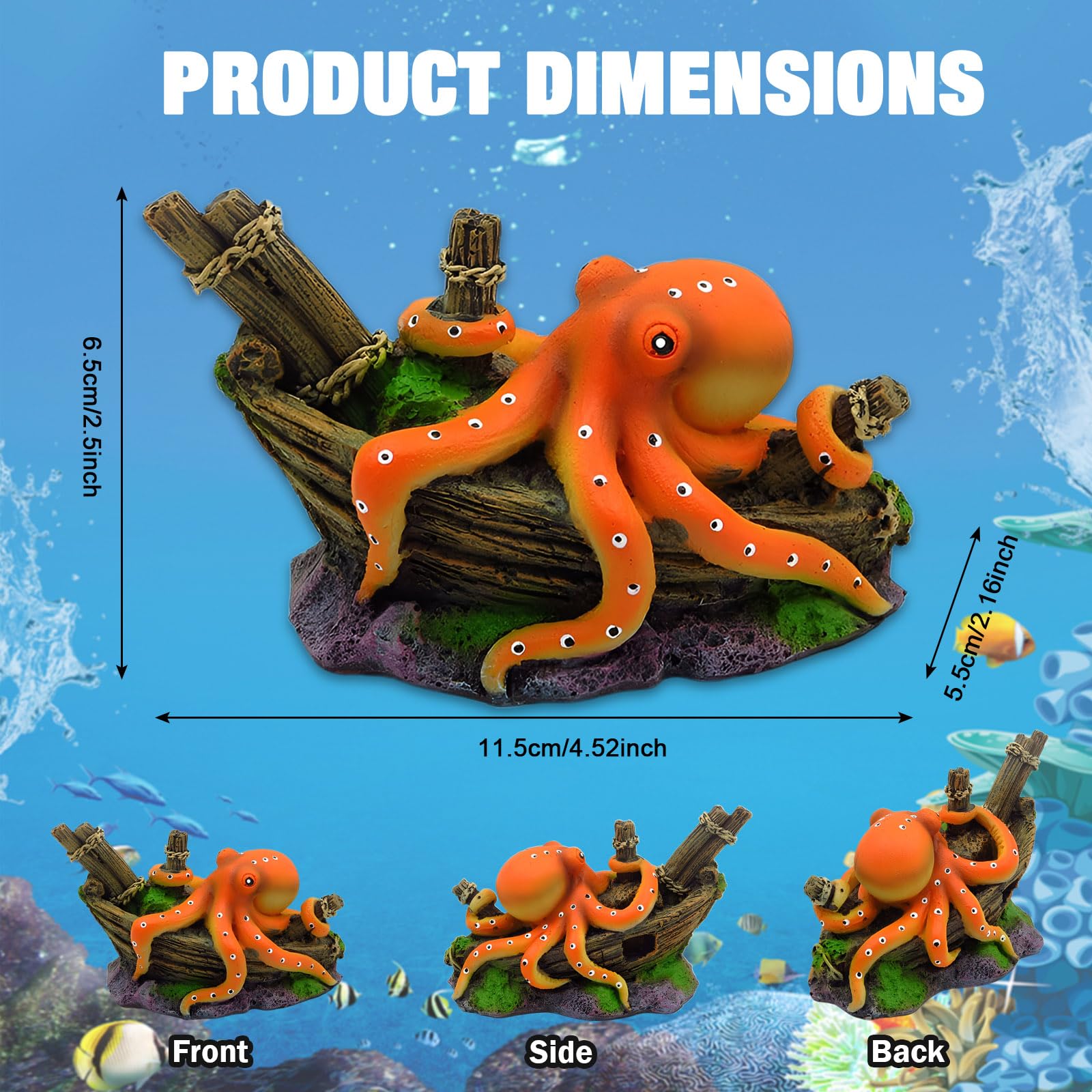 Resin Octopus Statue Ornaments - Aquarium Innovative Marine ulasan dan harga