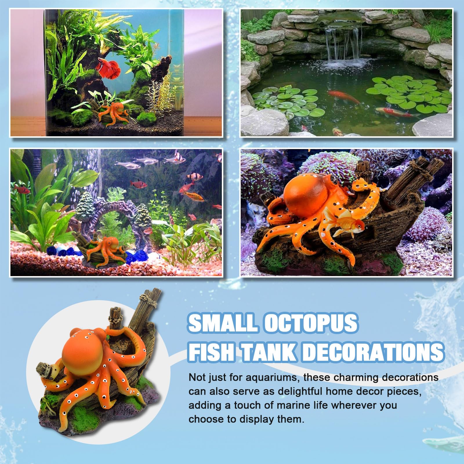 Resin Octopus Statue Ornaments - Aquarium Innovative Marine ulasan dan harga