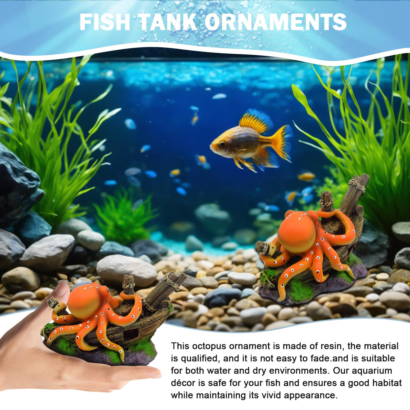 Resin Octopus Statue Ornaments - Aquarium Innovative Marine ulasan dan harga