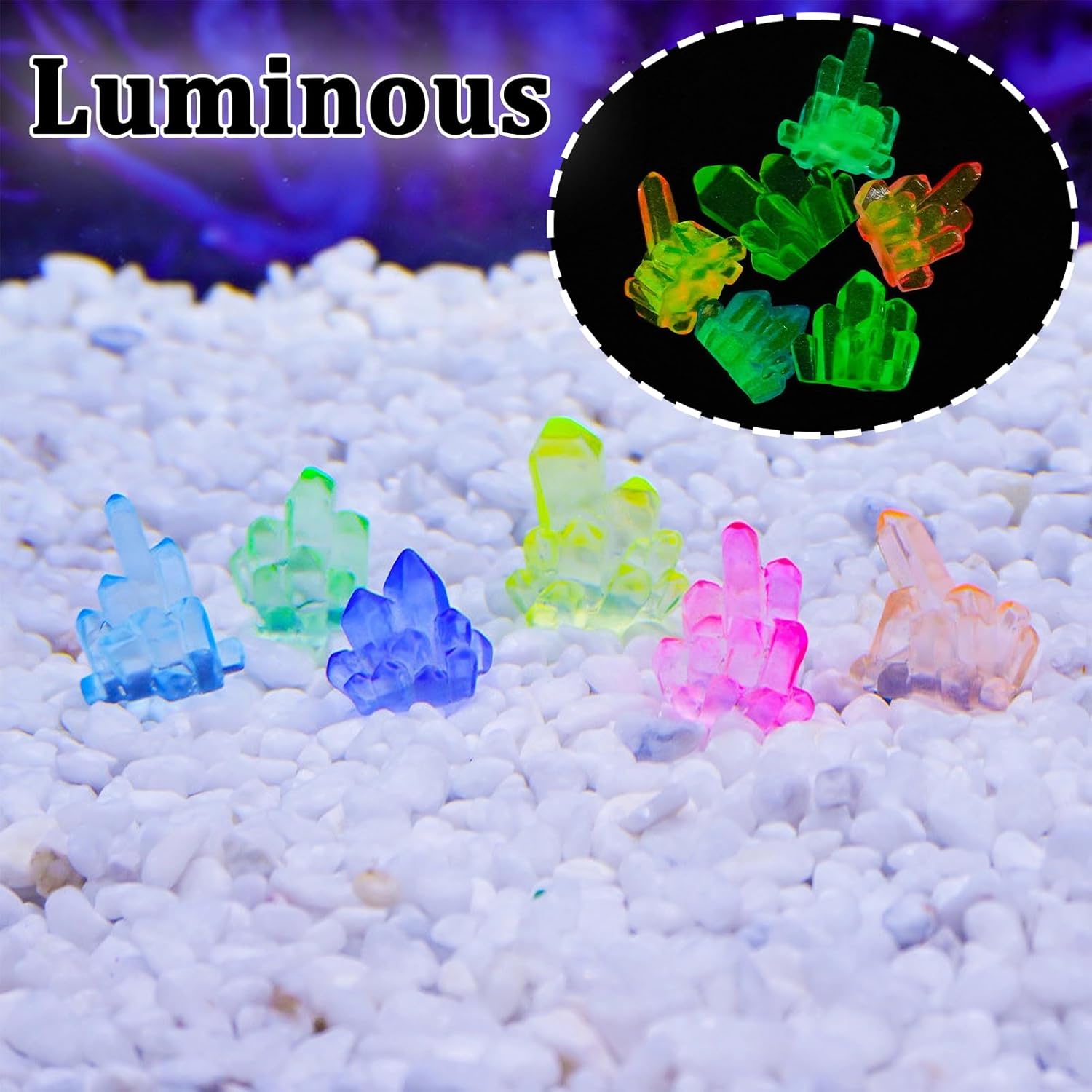 12pcs Glow in the Crystal Mini - Aquarium Innovative Marine ulasan dan harga