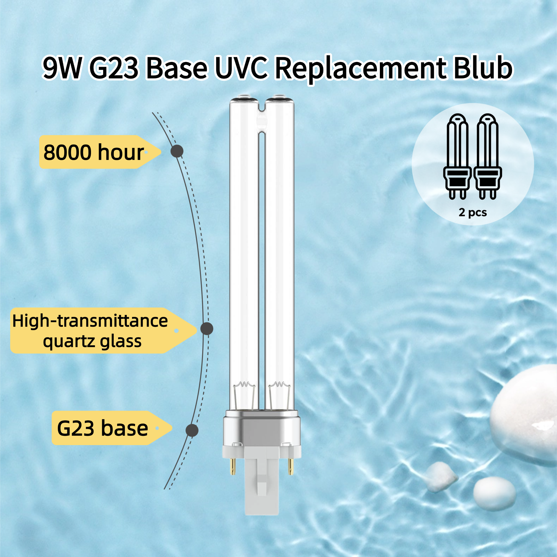 UV Light Bulb 2 x 9w G23 UV la - Marine Aquarium Uv Filter ulasan dan harga