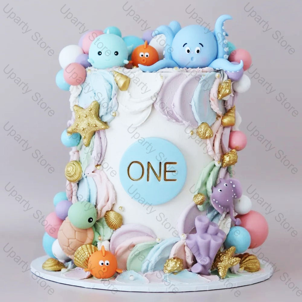 22Pcs Sea Animals Cake Toppers - Marine Aquarium Decorations ulasan dan harga