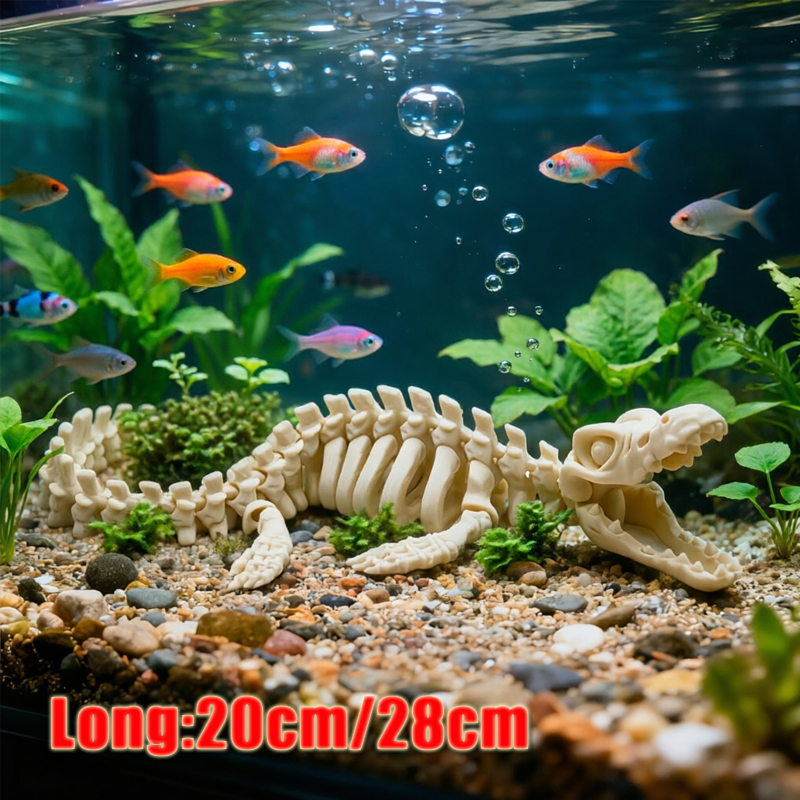 1Pc Realistic Mosasaur Skeleto - Marine Aquarium Used ulasan dan harga