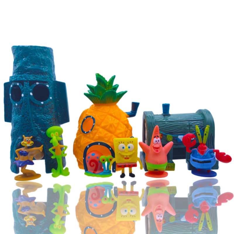 6pcs SpongeBob Fish Tank Decor - Marine Aquarium Decorations ulasan dan harga