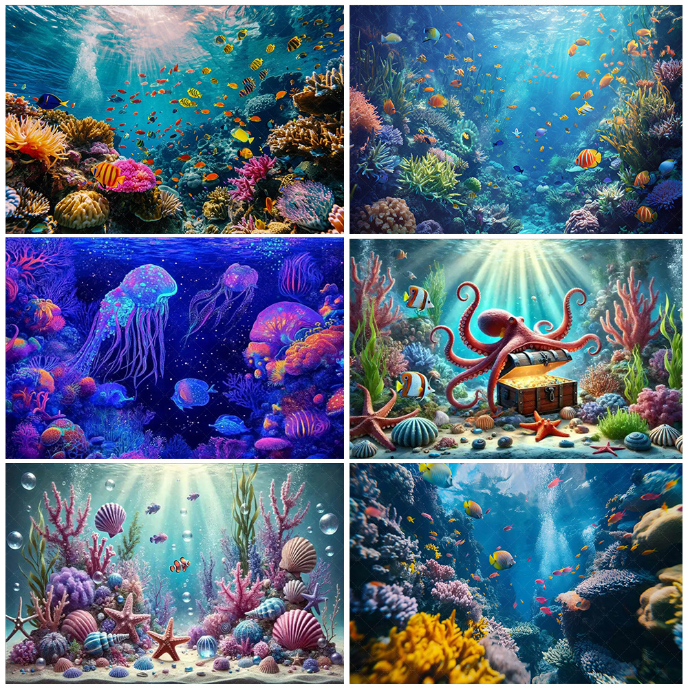 Underwater World Party Decorat - Aquarium Marine ulasan dan harga