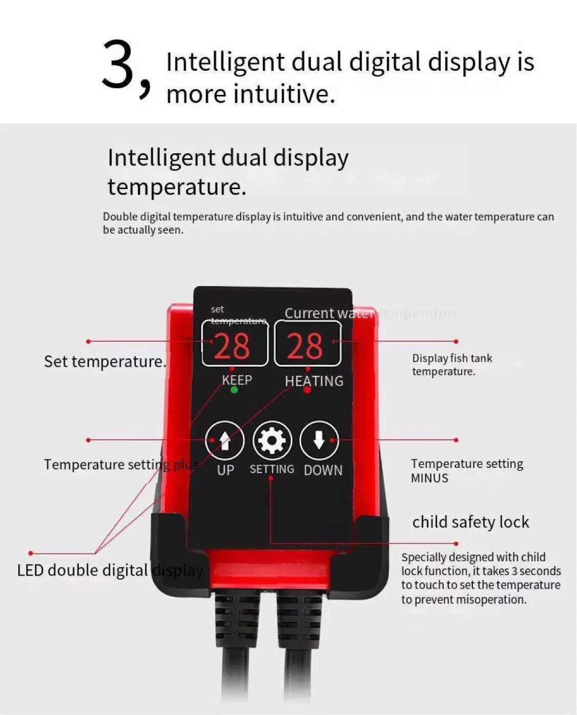 1000W Aquarium Submersible Hea - Marine Aquarium Heater ulasan dan harga