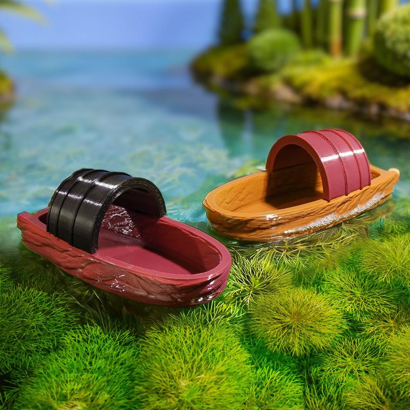 Floating Fisherman Boat Miniat - Marine Aquarium Decorations ulasan dan harga