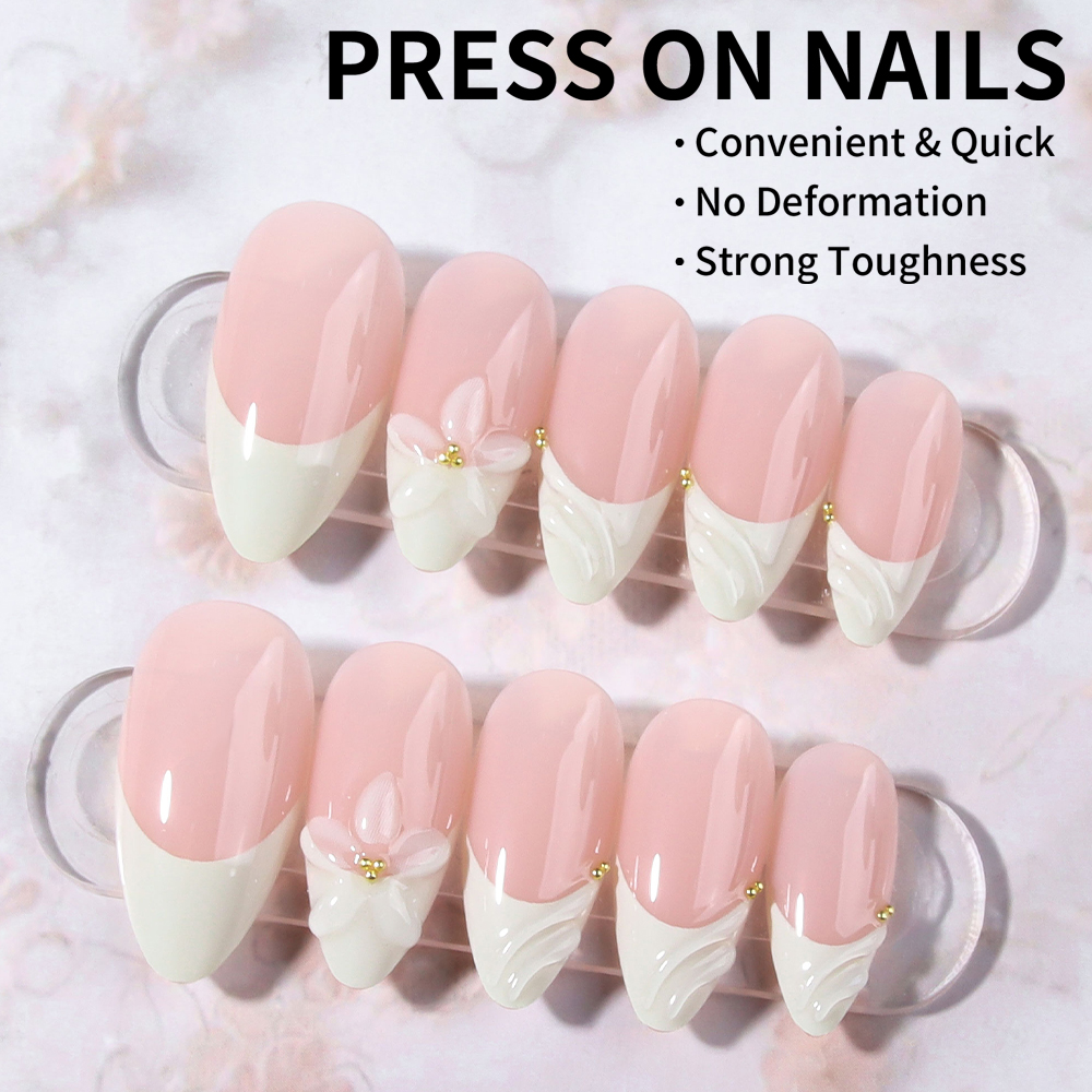 24pcs Almond 3d gel nails Whal - Marine Aquarium Decorations ulasan dan harga