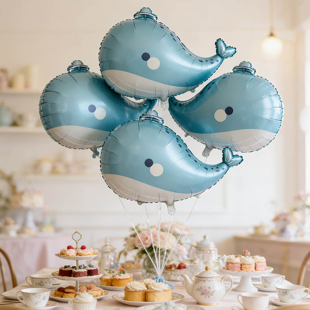 5pcs Cartoon Whale Foil Balloo - Marine Aquarium Decorations ulasan dan harga