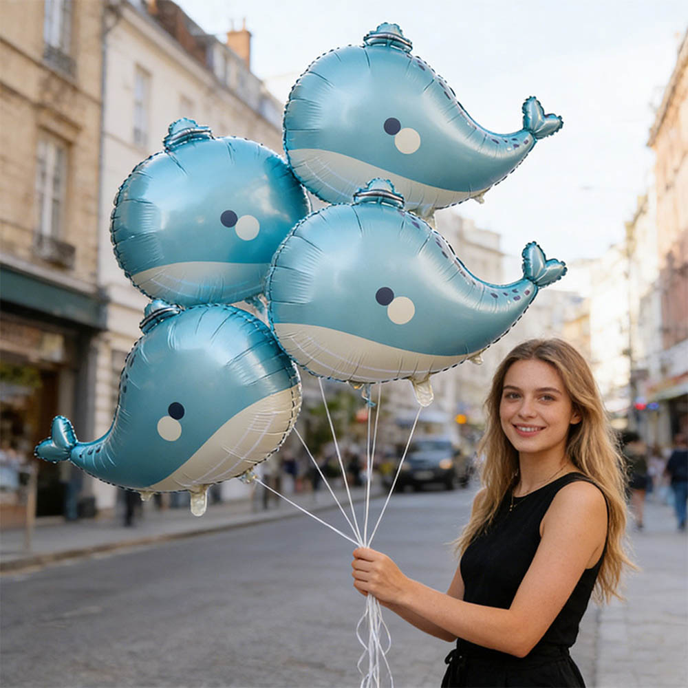 5pcs Cartoon Whale Foil Balloo - Marine Aquarium Decorations ulasan dan harga