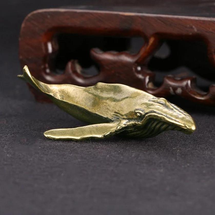 New Solid Brass Whale Figurine - Marine Aquarium Decorations ulasan dan harga