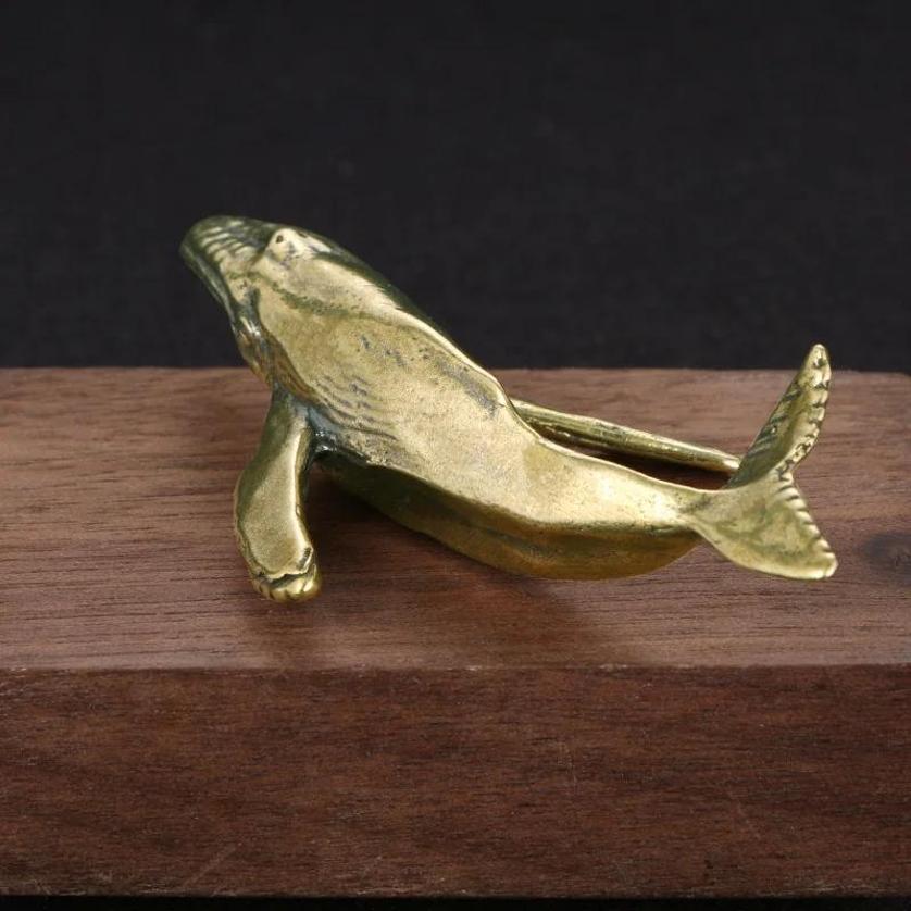 New Solid Brass Whale Figurine - Marine Aquarium Decorations ulasan dan harga